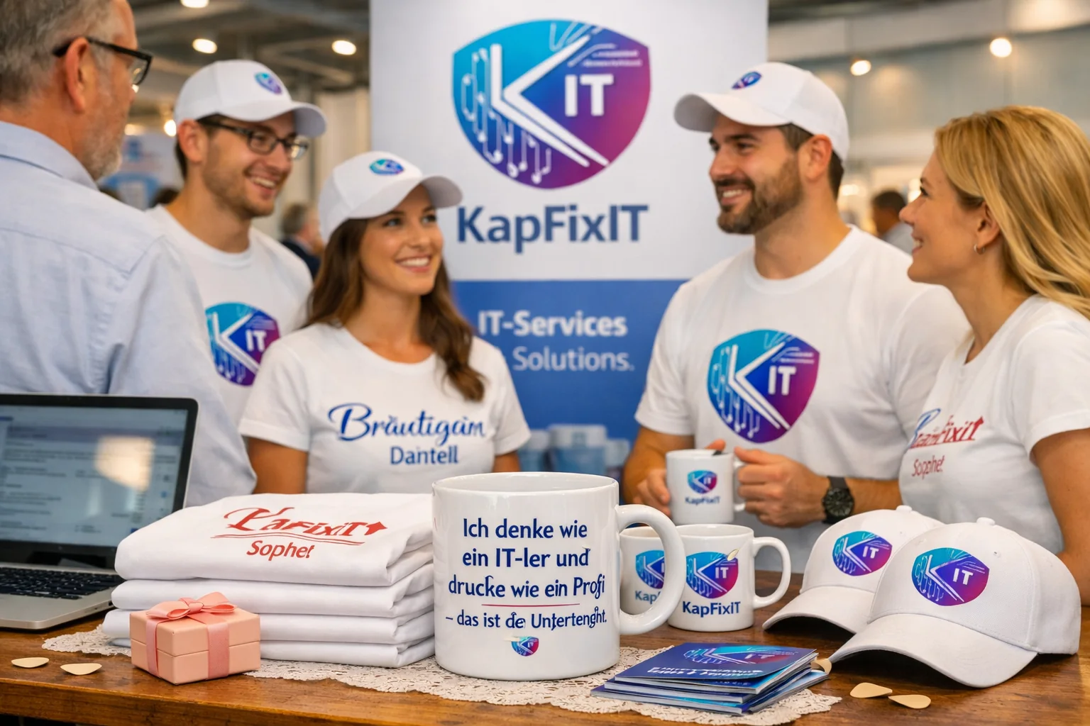 Tasse mit Firmenlogo für Vereine und Unternehmen, KapFixIT Dortmund