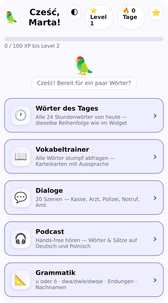 Papuga: Dein Weg nach Polen